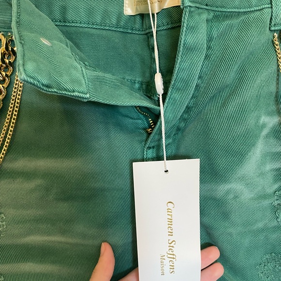 Green Carmen Steffens denim shorts - Picture 5 of 7